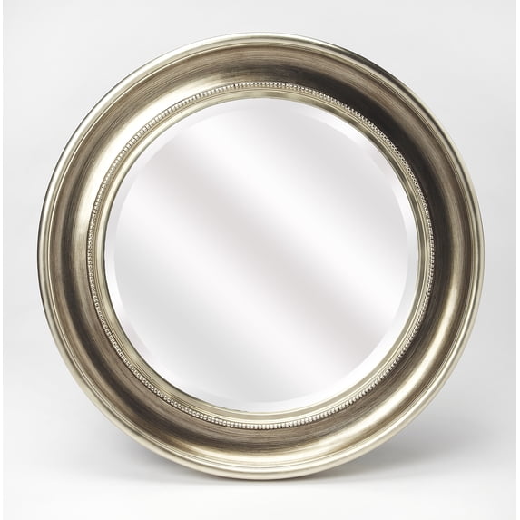 Platinum - Champagne - Round - Polyurethane frame, 1Beveled mirror - BUTLER MARLENE SILVER WALL MIRROR