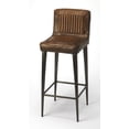 thumbnail image 1 of Butler Specialty Company Maxwell Leather and Metal 32" Bar Stool - Brown / Black, 1 of 2