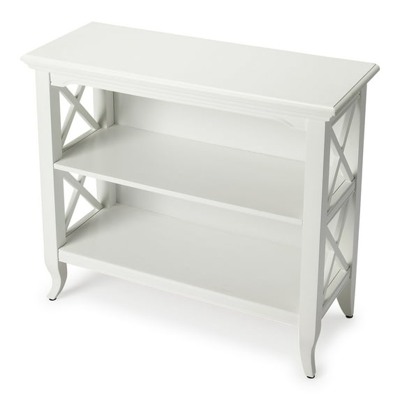 Butler Newport Glossy White Low Bookcase
