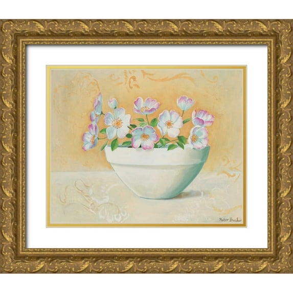 Butler, Peter 14x12 Gold Ornate Wood Framed with Double Matting Museum Art Print Titled - Bowl with beauties I