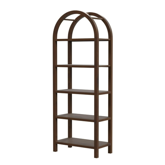 Aila Arched 5 Tier Etagere In Dark Brown