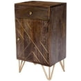 thumbnail image 1 of Butler Specialty Alda Wood And Brass Metal Inlay Chairside Chest In Brown, 1 of 9