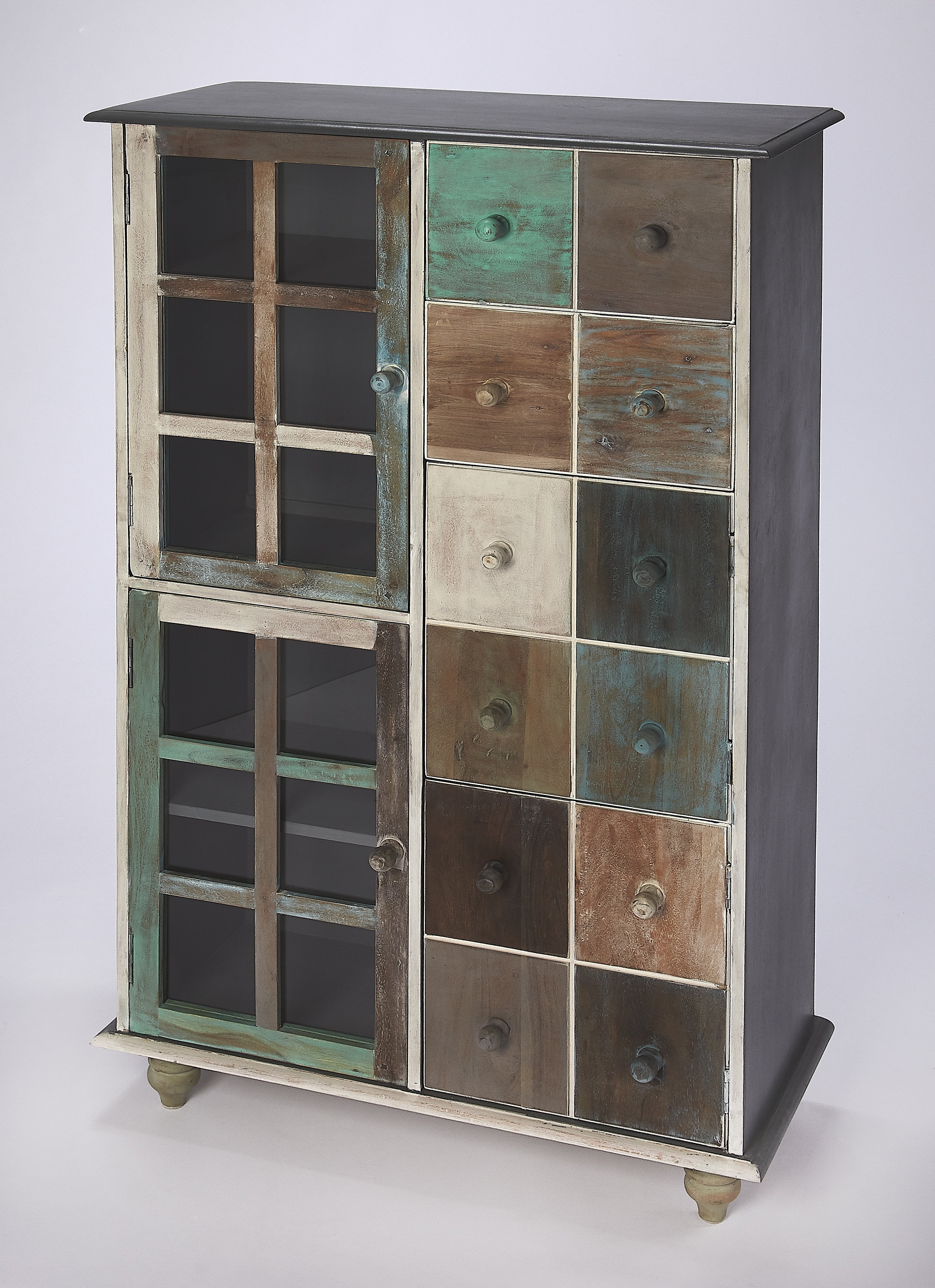 Gray Poplar Hardwood Accent Chest with Extra Deep Drawer
