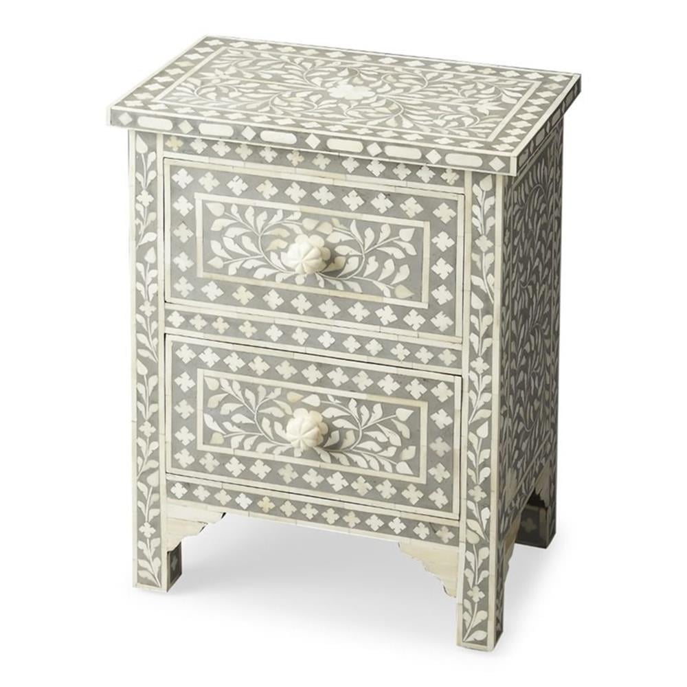 Vivienne Elegance Grey Bone Inlay and Mango Wood Accent Chest