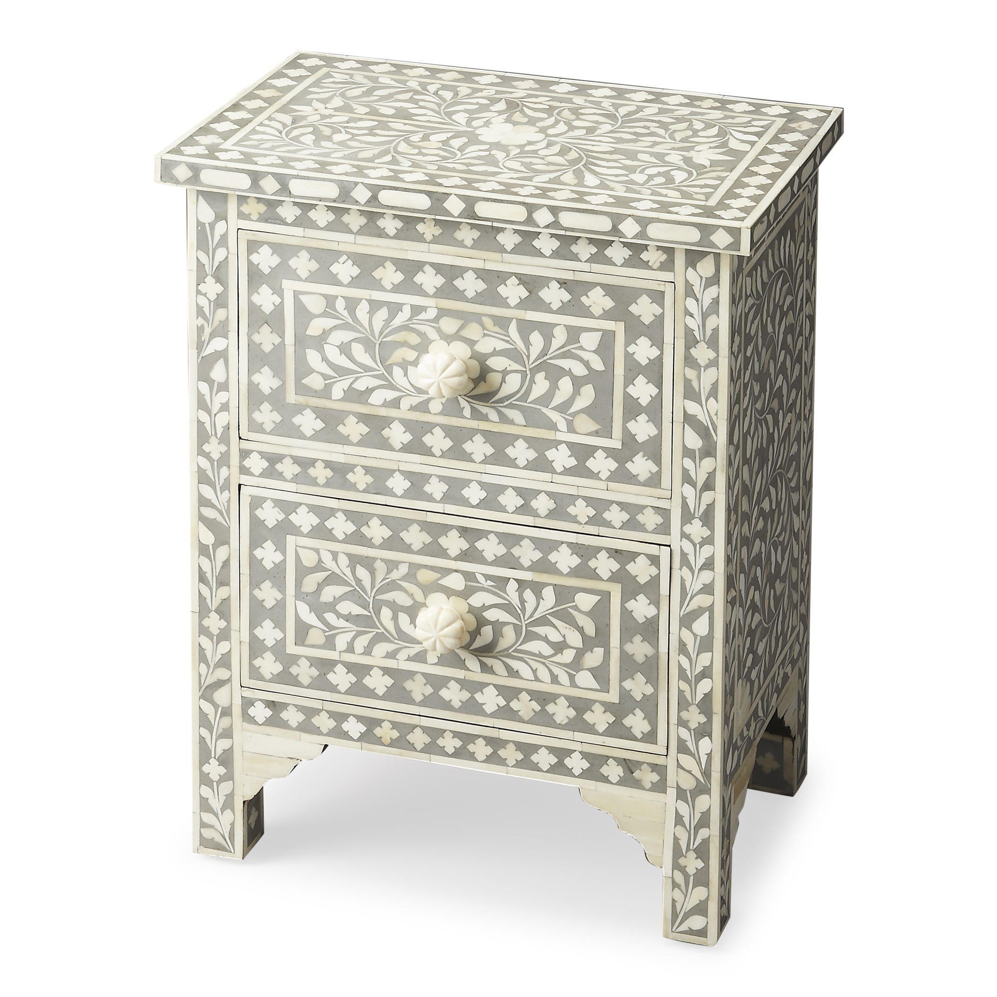 Vivienne Elegance Grey Bone Inlay and Mango Wood Accent Chest