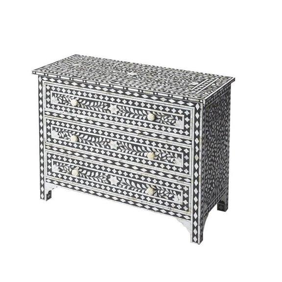 Butler Specialty Bone Inlay Accent Chest In Black Bone Inlay