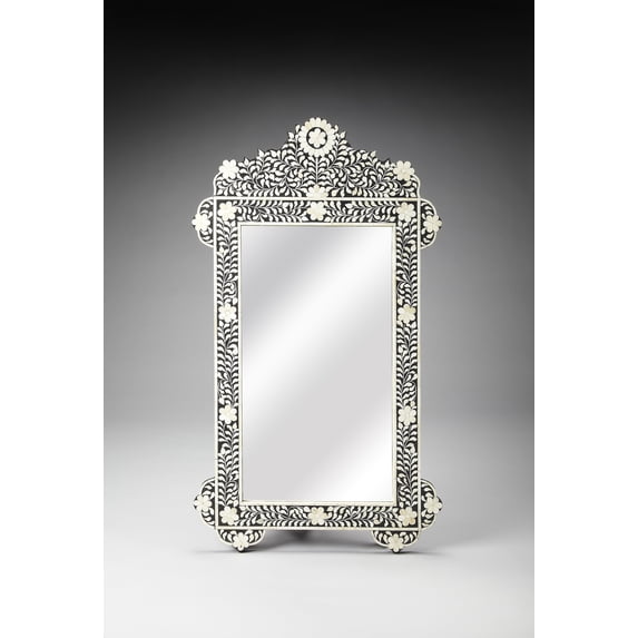 Butler Specialty Bone Inlay Accent Wall Mirror In Black
