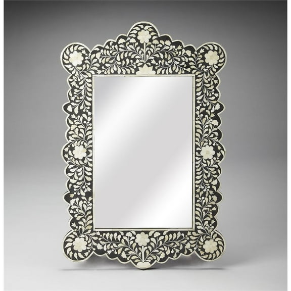 Butler Specialty Bone Inlay Accent Wall Mirror In Black