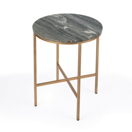 Butler Specialty Caty Gray And Gold Marble End Table