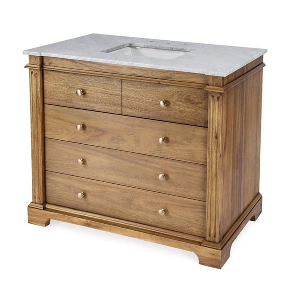 Butler Specialty Company 42" Carrara Marble Single Bathroom Vanity - Natural