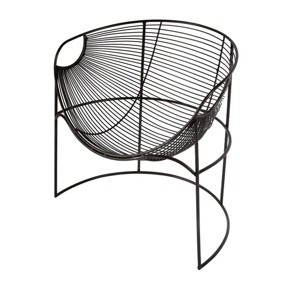 Butler Specialty Company Artemis Oval Iron Metal Basket Accent Chair - Black
