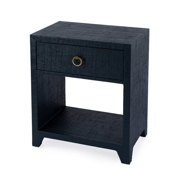 Butler Specialty Company Asos Raffia 1 Drawer Nightstand - Navy Blue
