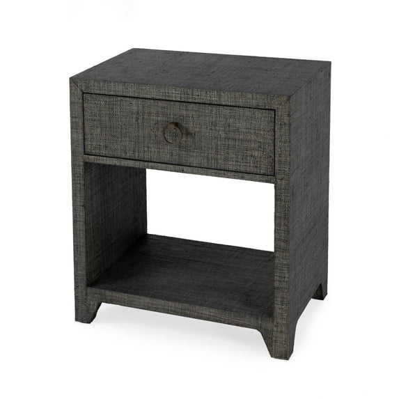 Butler Specialty Company Bar Harbor Raffia 1 Drawer Nightstand - Charcoal