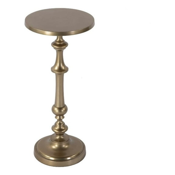 Butler Specialty Company Bartel 10.25" Round Metal Pedestal End Table - Gold