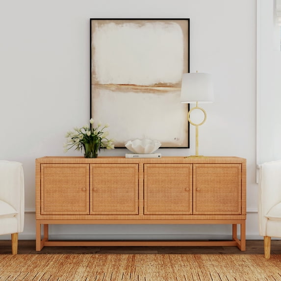 Butler Specialty Company Captiva Rattan 4 Door 76" Sideboard - Natural Rattan