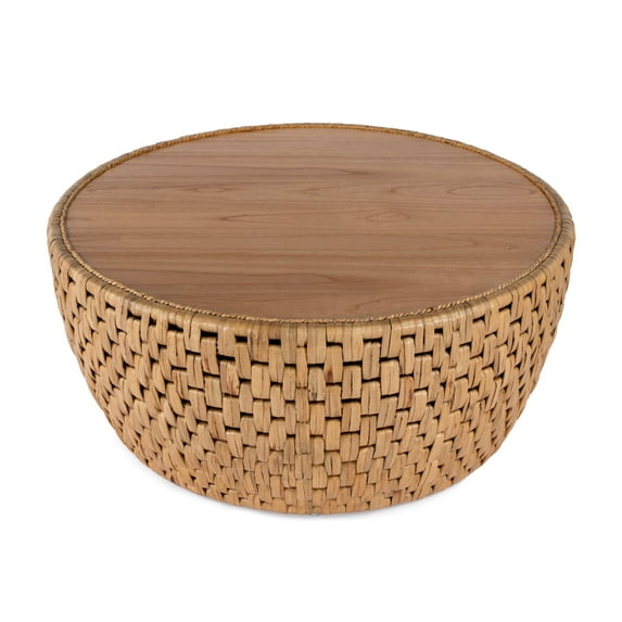 Butler Specialty Company Captiva Round Rattan Drum Coffee Table - Natural Rattan