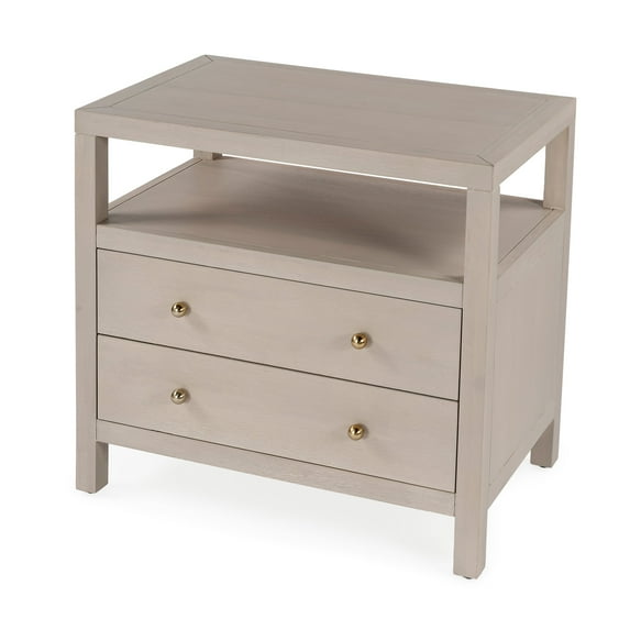 Butler Specialty Company Celine 2 Drawer Wood Wide Nightstand - Taupe