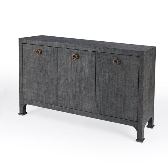 Butler Specialty Company Chatham 3-Door Raffia 60" Sideboard - Charcoal