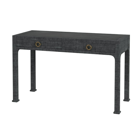 Butler Specialty Company Chatham Raffia And Wood 2-Drawer Desk - Charcoal Raffia