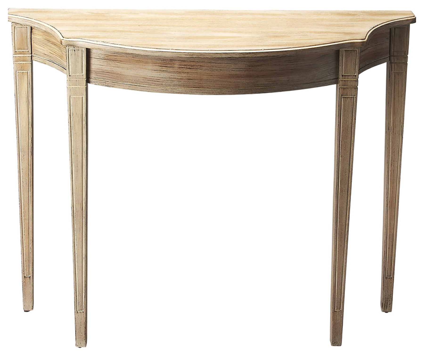 Driftwood Demilune Console Table with Tapered Legs