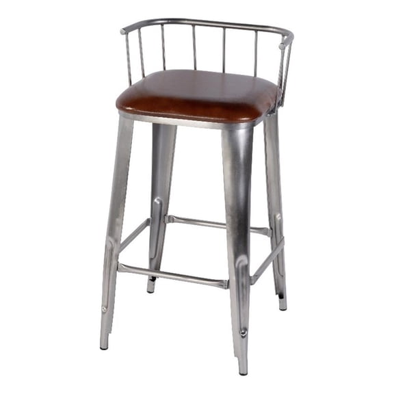 Butler Specialty Company Coriander 30.5 in. Seat Height Leather Bar Stool-Brown