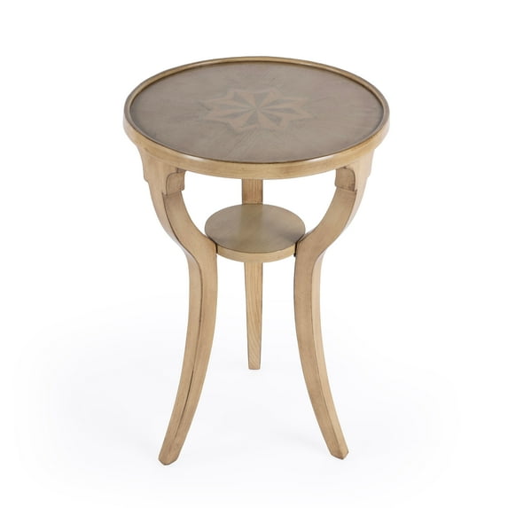 Butler Specialty Company Dalton Wood Round 15.75"W Accent Table - Beige