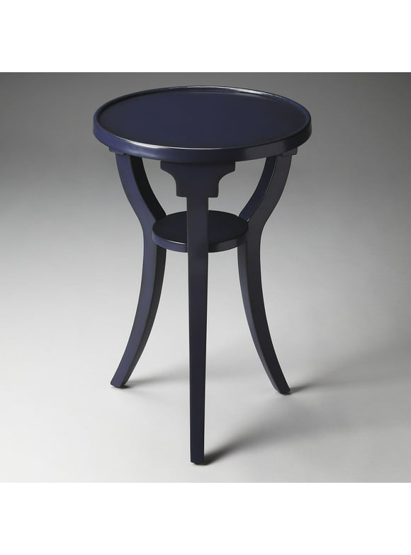 Butler Specialty Company Dalton Wood Round 15.75"W Accent Table - Navy Blue