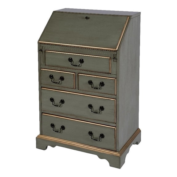 Butler Specialty Company Danforth 25.5 in. W Rectangular Wood 5 Drawer Secretary - Pastel Green