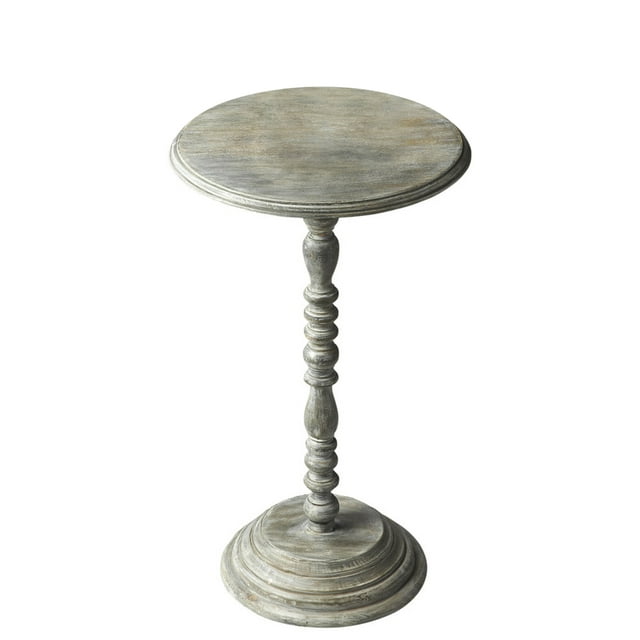 Butler Specialty Company Dani Solid Wood Pedestal 16"W Accent Table - Gray