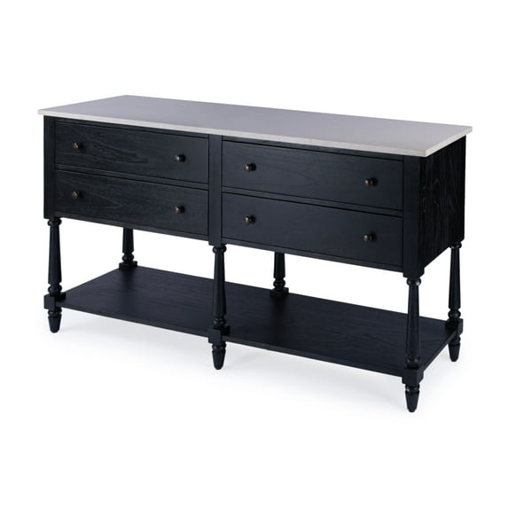 Danielle 65"W Marble Sideboard in Black 5645432