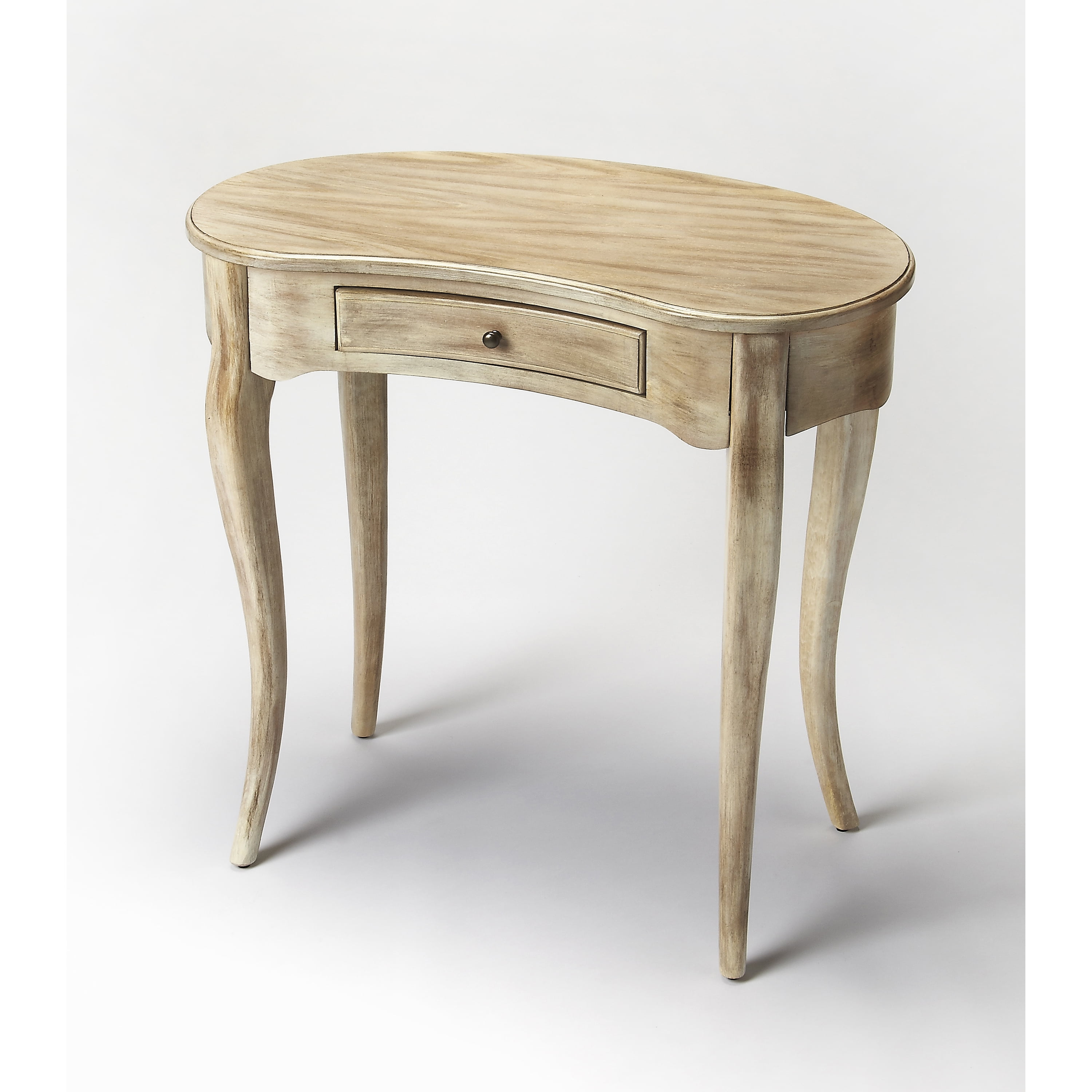Crescent Driftwood 32'' Elegant Writing Desk with Antique Brass Drawer