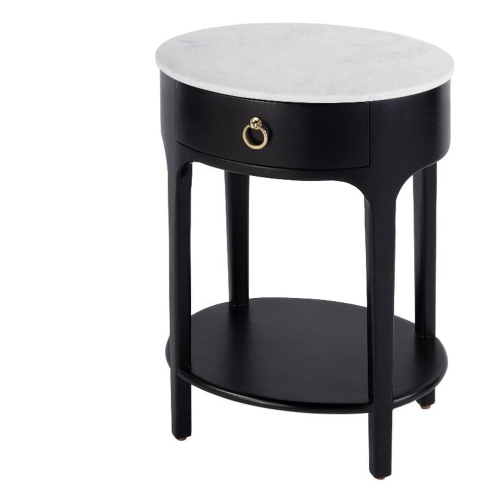 Butler Specialty Company Ellen 18.25 in. W Oval Marble Top Nightstand - Black
