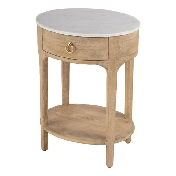 Butler Specialty Company Ellen Marble and Wood 1 Drawer Nightstand - Natural
