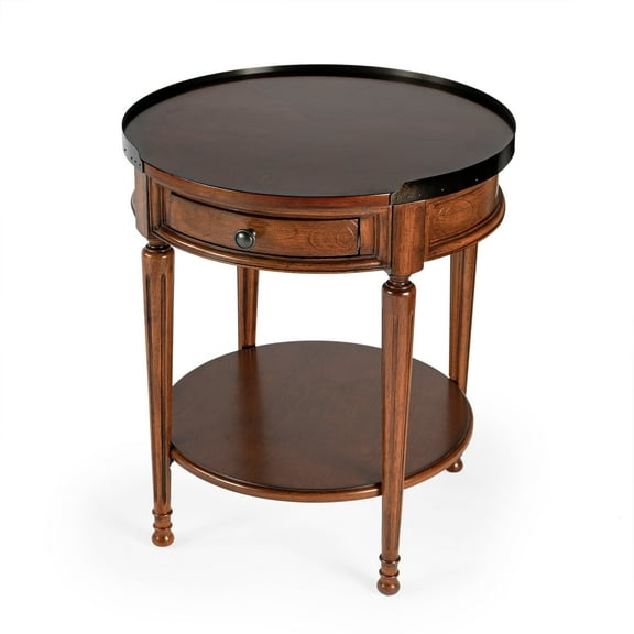 Butler Specialty Company End Table Nightstand Bedside Round in Wood - Brown