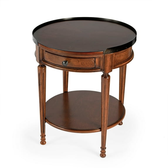 Butler Specialty Company End Table Nightstand Bedside Round in Wood - Brown