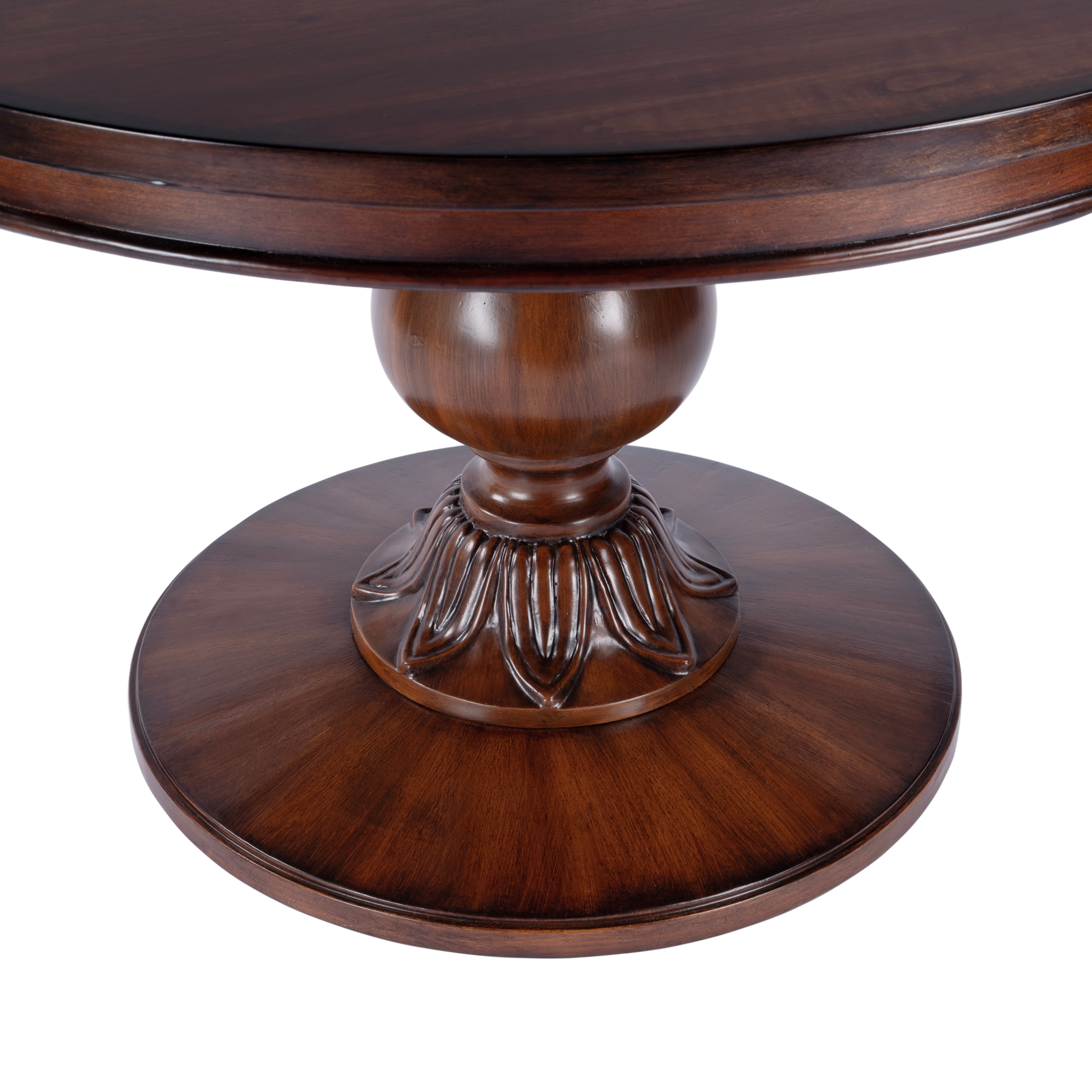 Butler Specialty Company Evie 48" Wood Round Pedestal Dining Table -Cherry Brown