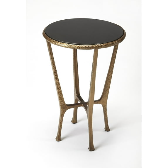 Butler Specialty Company Flavio Metal And Stone Accent Table - Black / Bronze