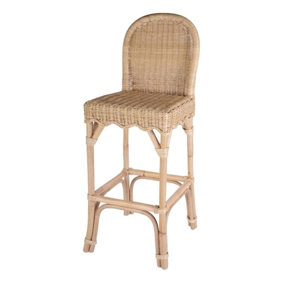 Butler Specialty Company Flora Rattan 30" Scalloped Edge Bar Stool - Natural