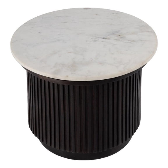 Butler Specialty Company Georgia 22"W Round Marble side Table- Brown and White