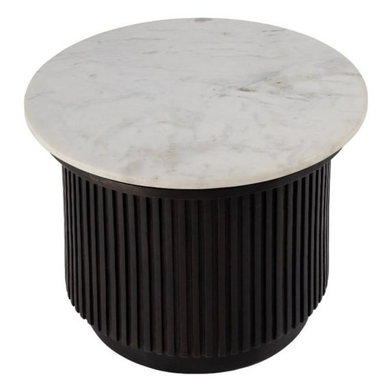 Butler Specialty Company Georgia 22"W Round Marble side Table- Brown and White