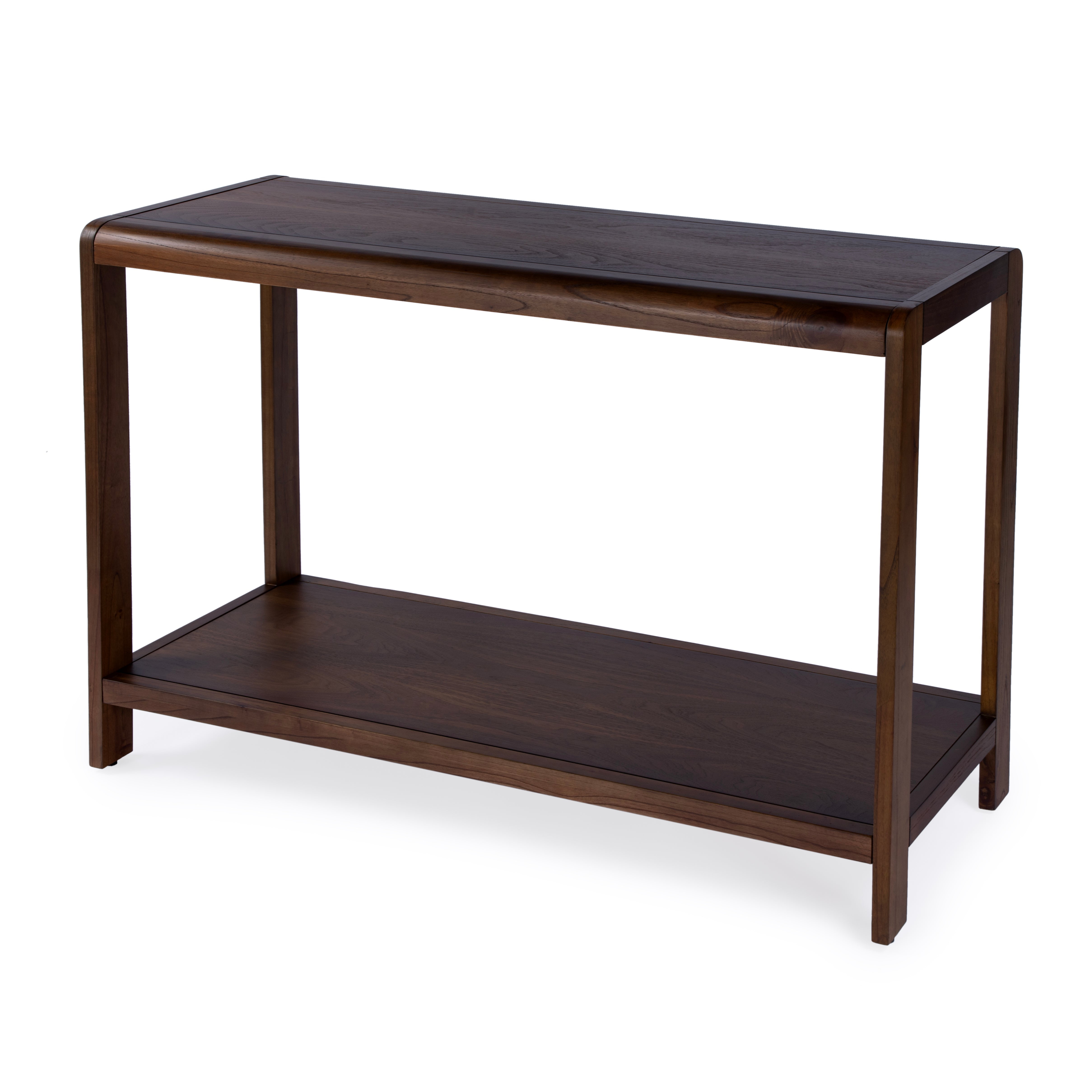 Hanover 48" Dark Brown Walnut Finish Mid-Century Modern Console Table with Storage