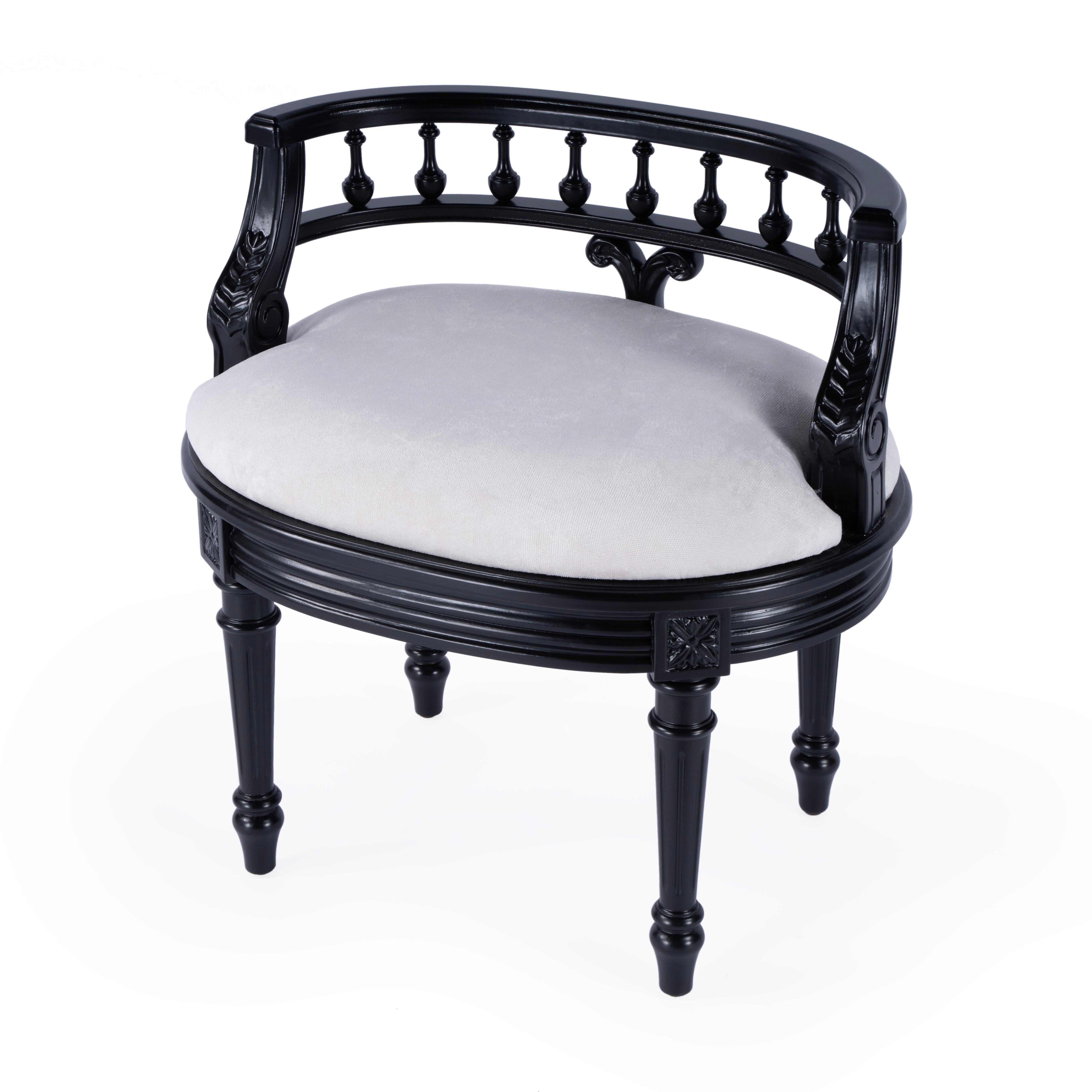 Butler Specialty Company Hathaway Upholstered 22.5"W Vanity Seat -Black Licorice