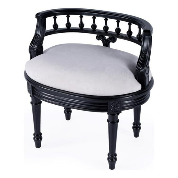 Butler Specialty Company Hathaway Upholstered 22.5"W Vanity Seat -Black Licorice
