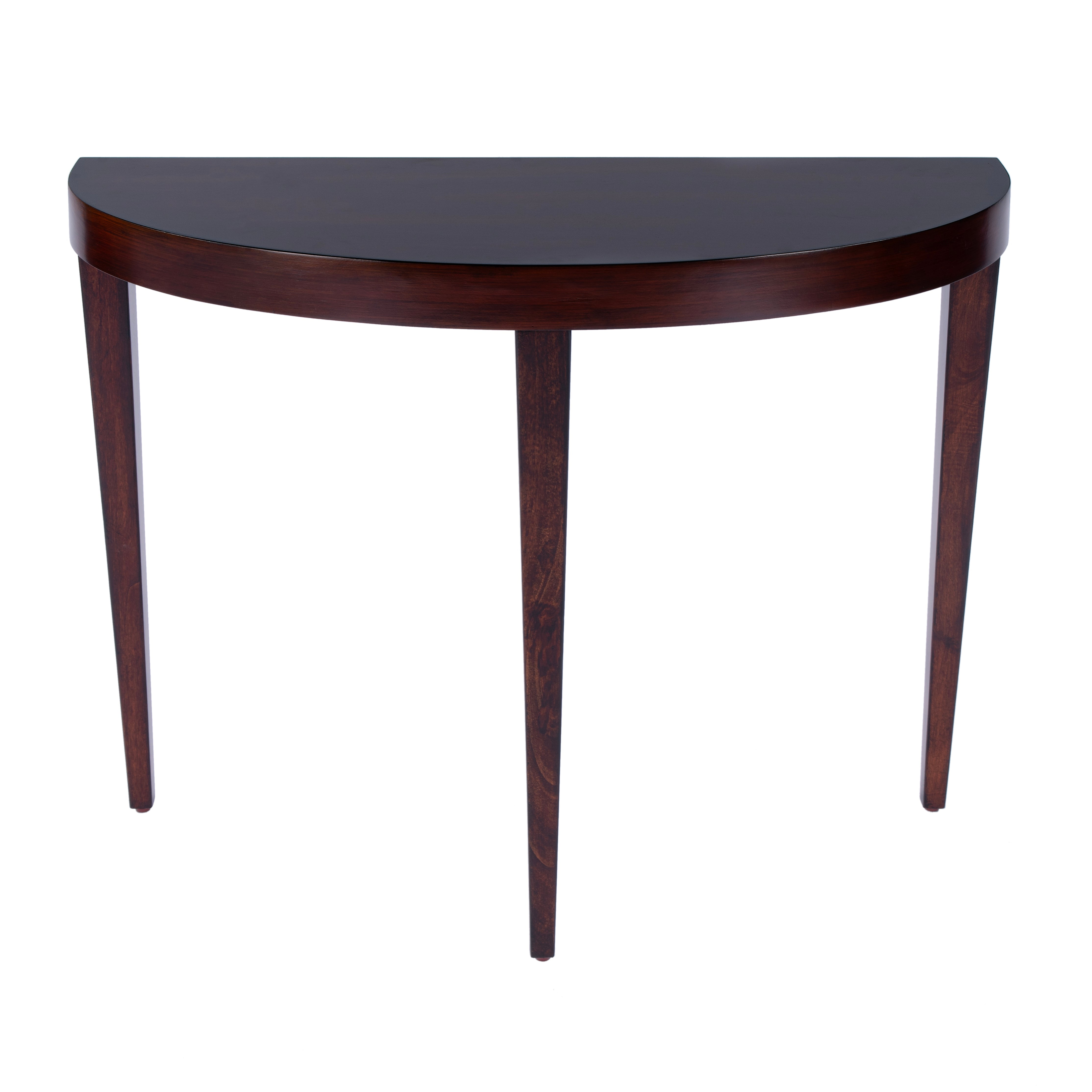 Ingrid Dark Brown Demilune Console Table with Storage