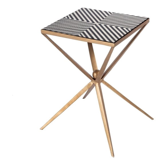 Butler Specialty Company Issa Square Bone In-Lay & Metal Side Table - Black Gold