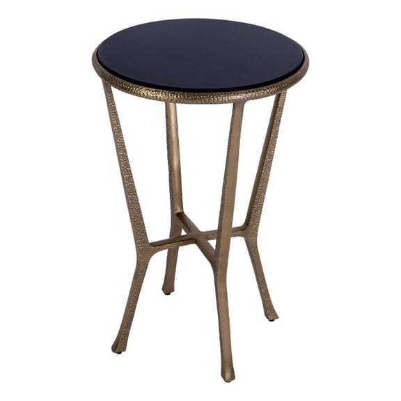 Butler Specialty Company Ivy 15.5" W Round Granite Top Side Table - Black