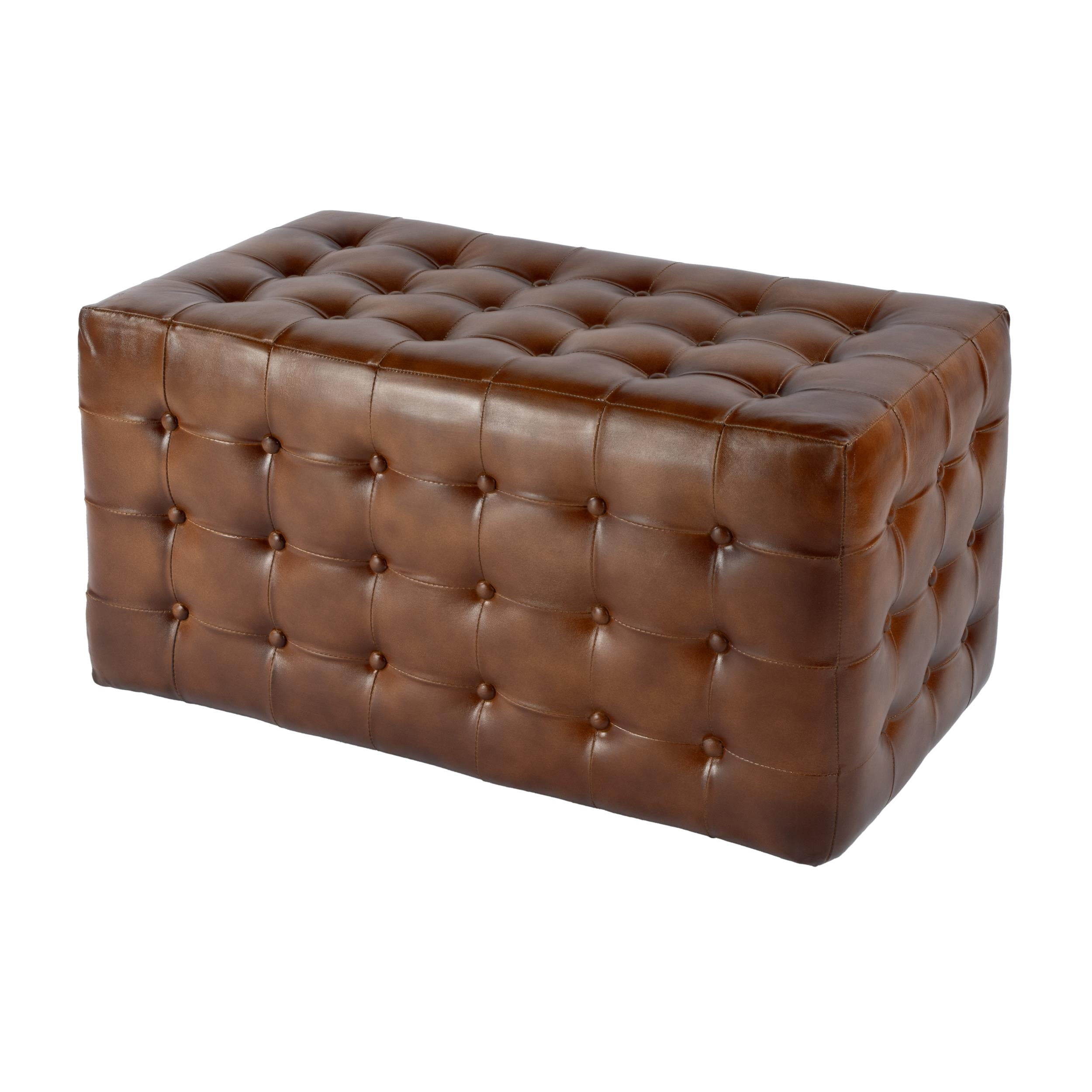 Butler Specialty Company Kingston 36 in. W Leather Accent Bench - Brown ...