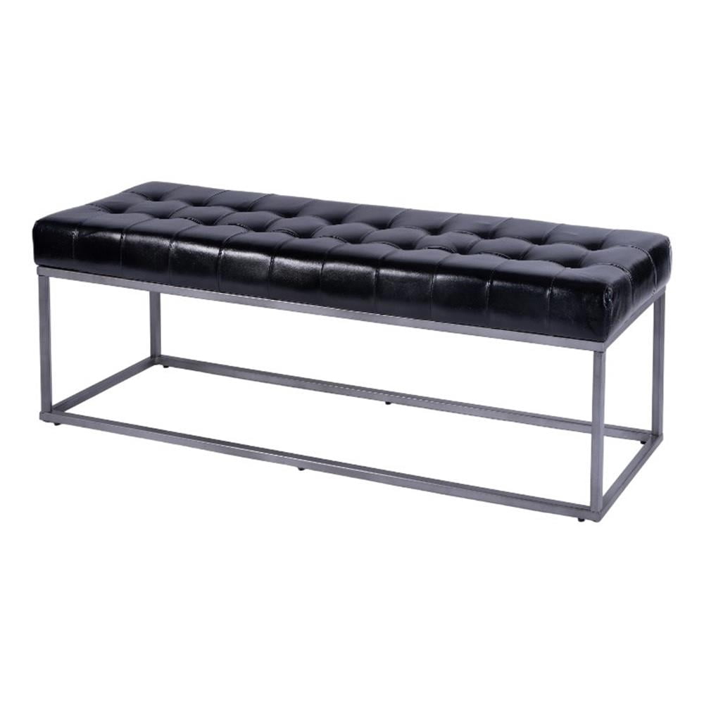 Butler Specialty Company Knox 54 in. W Leather and Iron Accent Bench ...