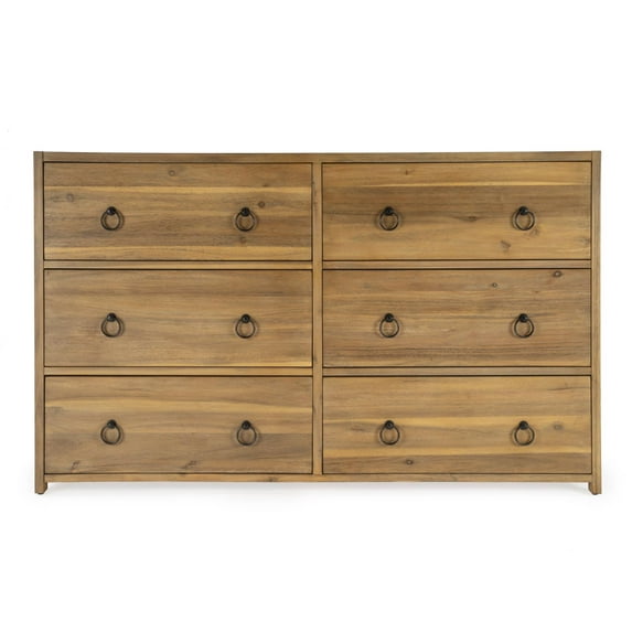 Butler Lark Natural Wood 6 Drawer Chest