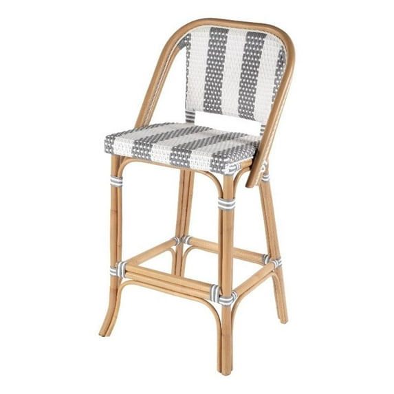 Butler Specialty Company Lila Rattan 28" Seat Height Bar Stool - Gray-White